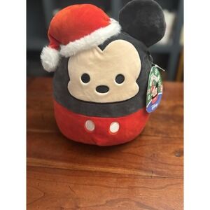 Squishmallow Disney Mickey Mouse Santa Hat Christmas Holiday Plush 10"‎ NEW